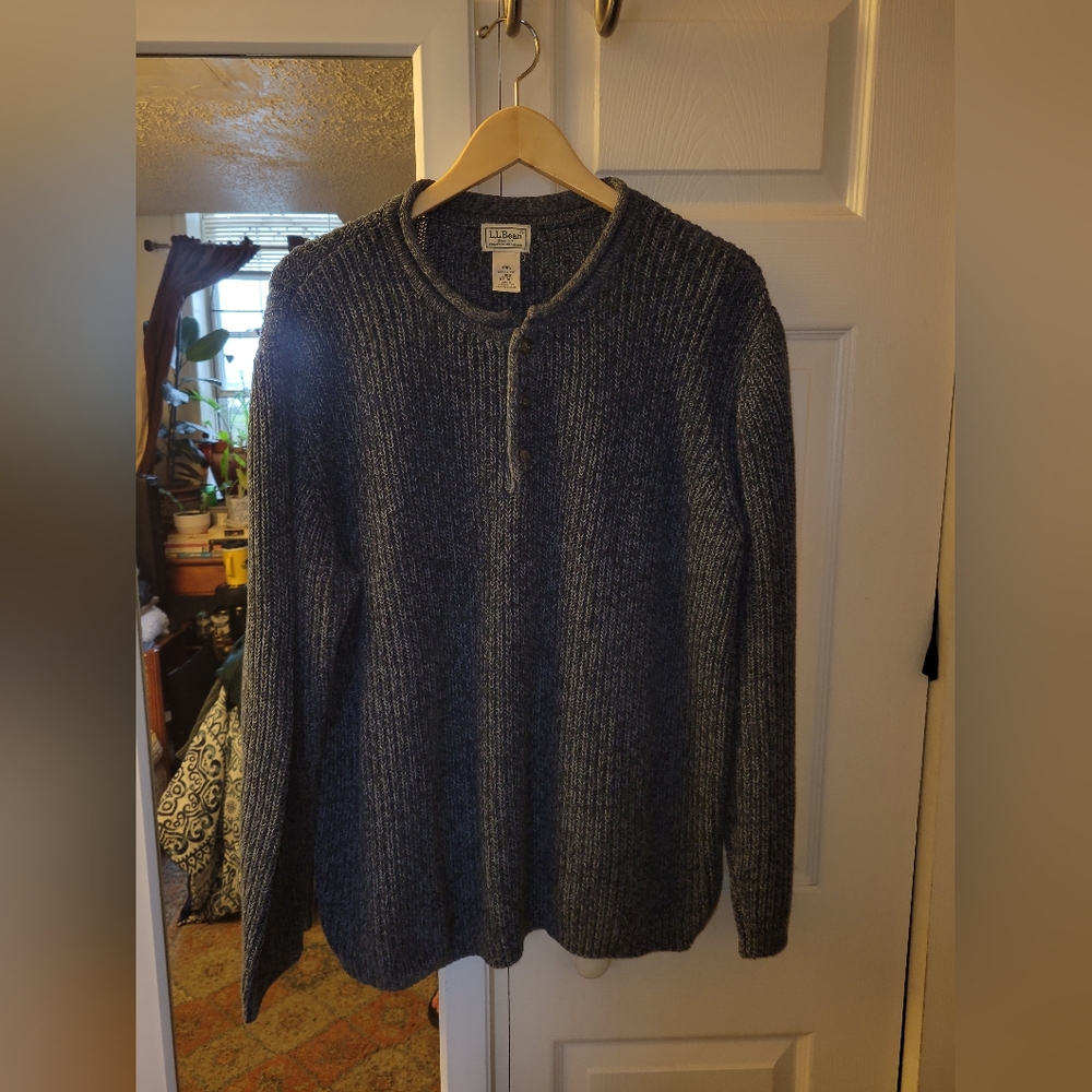 Vintage L.L. Bean Men's Gray Sweater